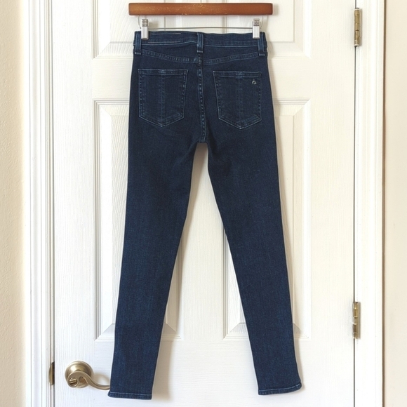 Rag & Bone Classic Dark Wash High Rise 10 Inch Skinny Capri Side Slit Jeans 25 - Picture 4 of 16